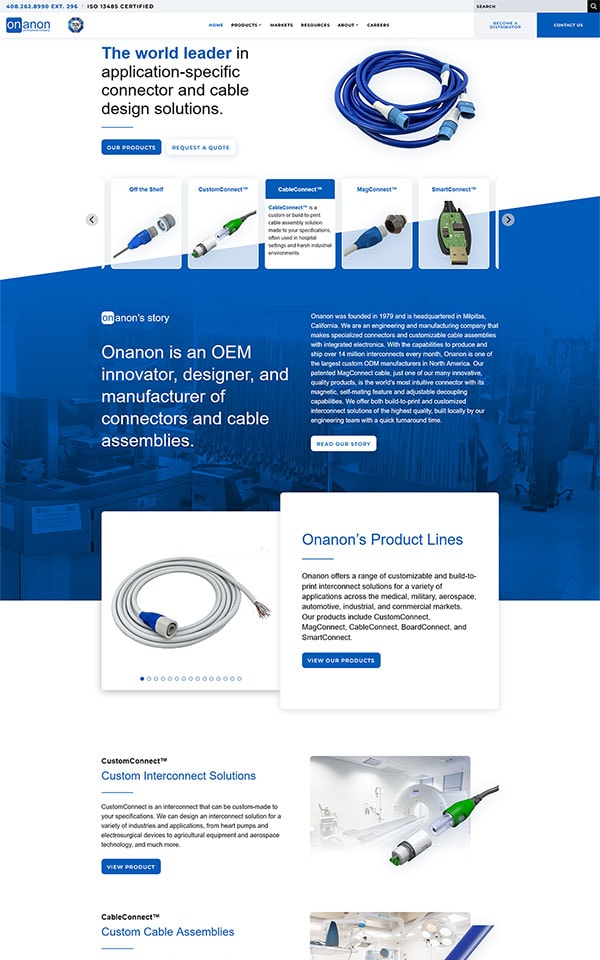 Onanon – Website Design and Marketing for an Electronics Manufacturer